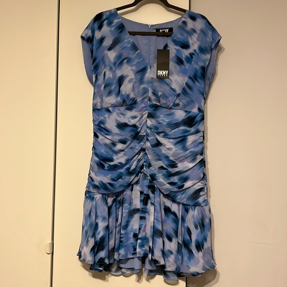 Brand New . Stunning DKNYC chiffon dress .🆕